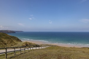 The path leading to the sandy beach at Perran Sands