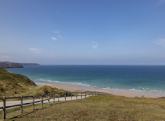 The path leading to the sandy beach at Perran Sands