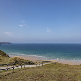 The path leading to the sandy beach at Perran Sands