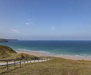 The path leading to the sandy beach at Perran Sands