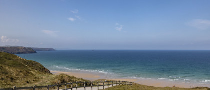 The path leading to the sandy beach at Perran Sands