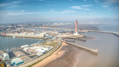 Aerial shot of Grimsby