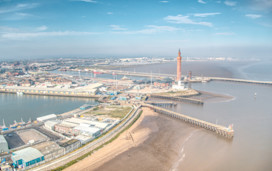 Aerial shot of Grimsby