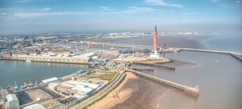 Aerial shot of Grimsby