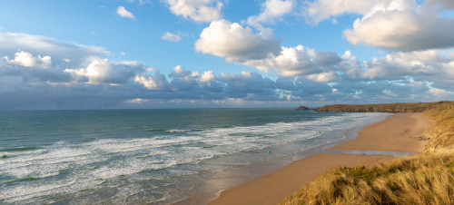 Beach view at Perran Sands