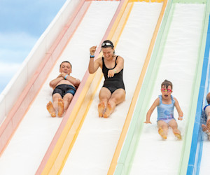 Outdoor pool slide at Doniford Bay