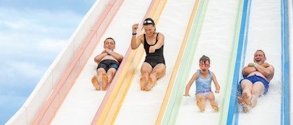 Outdoor pool slide at Doniford Bay