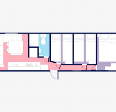 Floor plan of a 3 bedroom Saver caravan