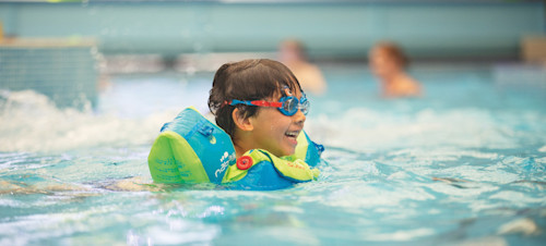 Splashing in the pool at Caister-on-Sea