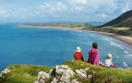 View over Rhossili Bay in Wales