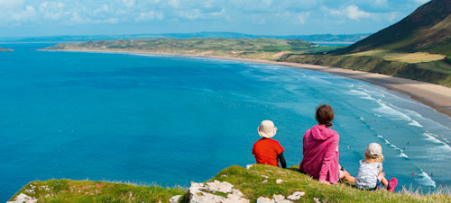 View over Rhossili Bay in Wales