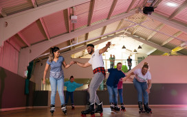 The roller disco is the place to be with funky lights and sounds. If you don't have skates, don't worry, skates are included in the price. (Similar SportsDrome shown).