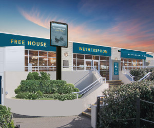 A CGI representation of the new exterior of J D Wetherspoon at Haven Primrose Valley