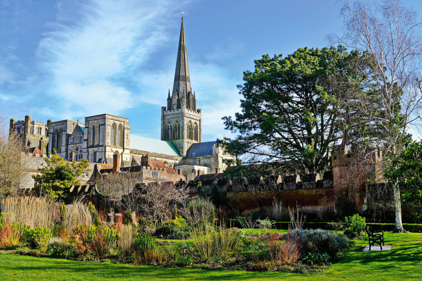 1. Chichester Cathedral and the Roman city walls 