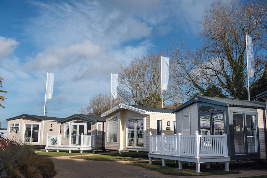 How do I see the sizes of the caravans for sale at Haven?