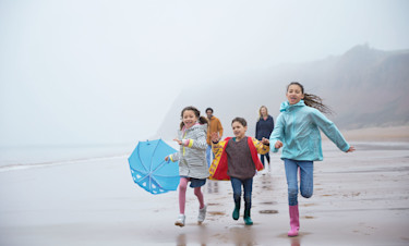 Families can have fun in any weather on a break at Devon Cliffs.