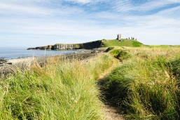 A view of Dunstanburgh Castle in Northumberland.