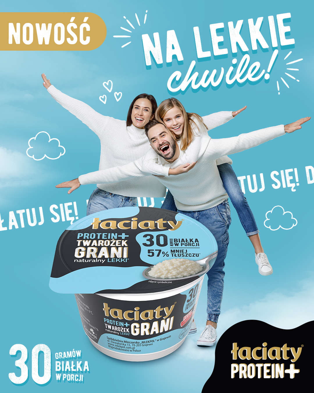  Mlekpol stawia na białko – nowy twarożek grani Łaciaty Protein+ już na sklepowych półkach