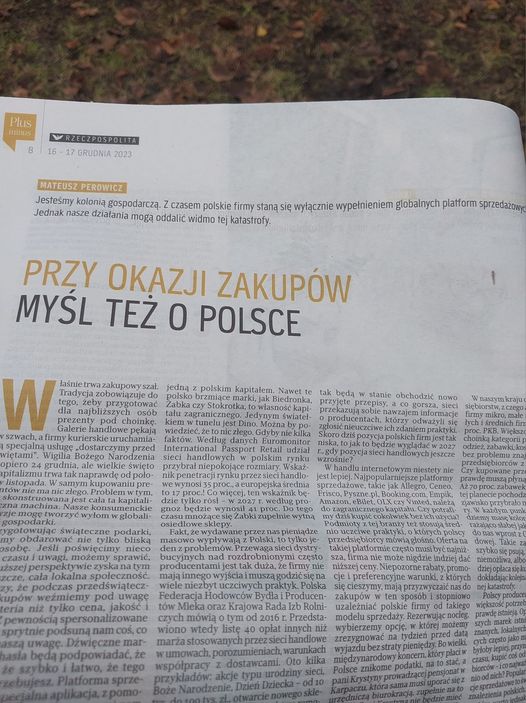 Koordynator aplikacji Pola pisze dla Rzeczpospolitej - Mateusz Perowicz w Plusie Minusie
