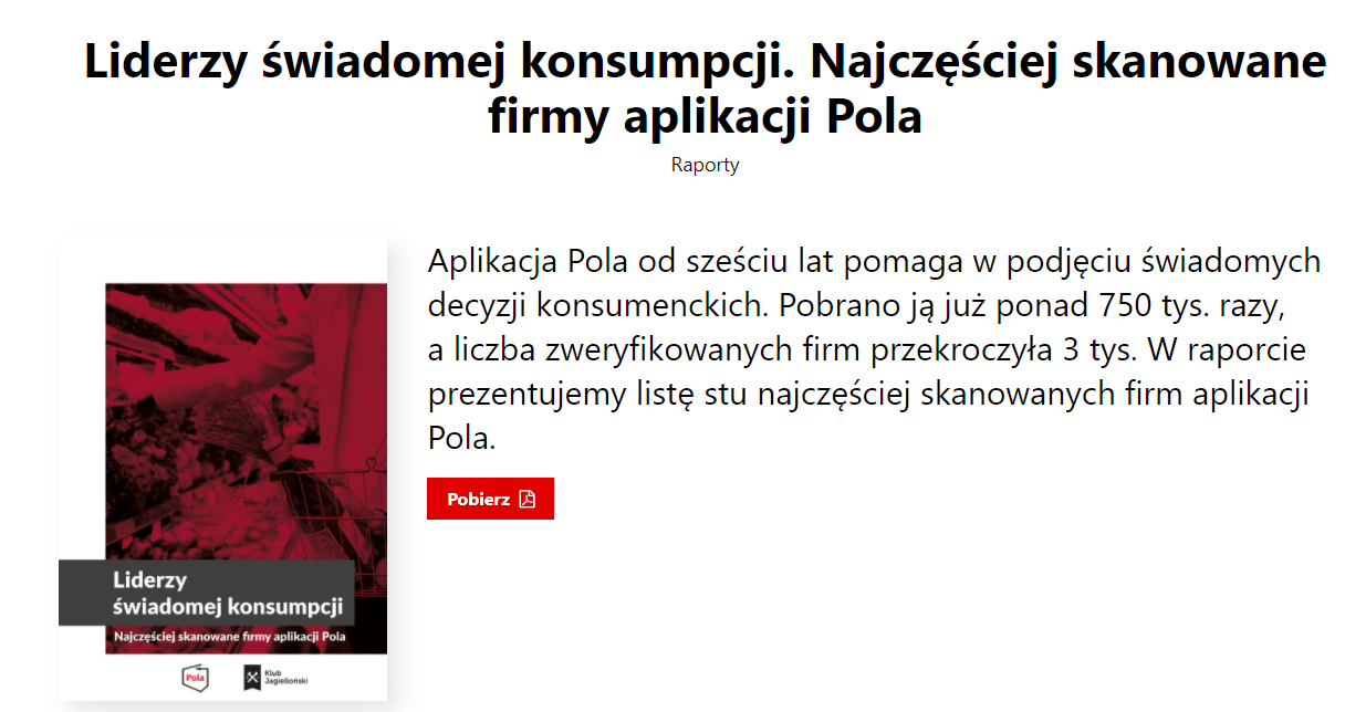 Ranking 100. najczęściej skanowanych firm w historii aplikacji Pola - Sprawdź, które miejsce zajęła Twoja firma