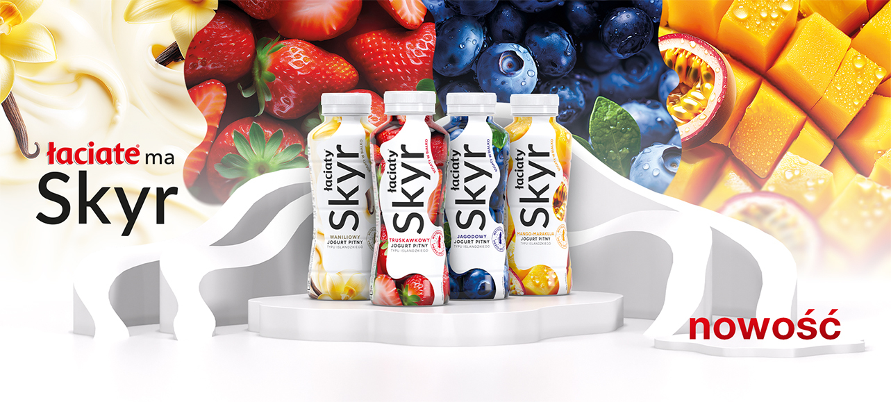 Łaciate zaskakuje! Nowa butelka, nowa energia, nowy produkt – skyr pitny Łaciaty