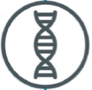 DNA icon in grey circle
