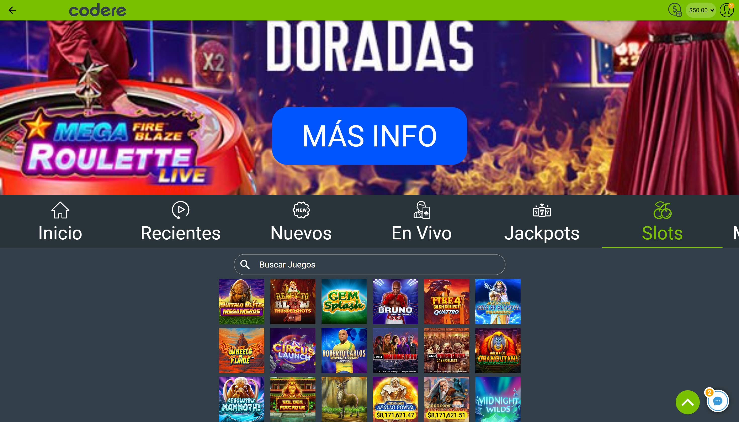 MX Codere Casino Juegos 