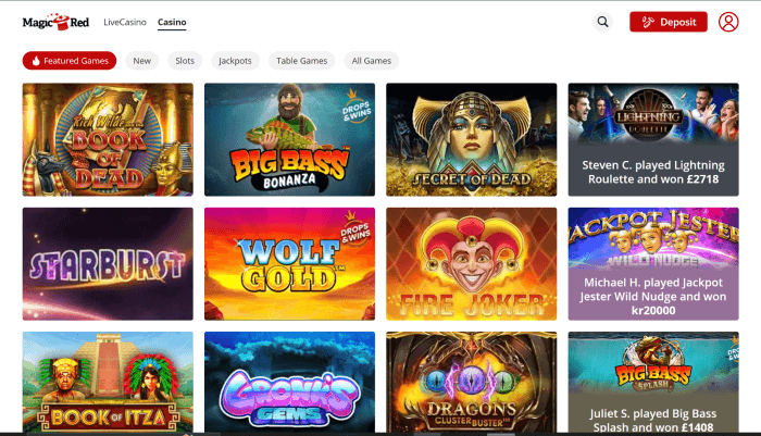 Magic Red Casino Top Games