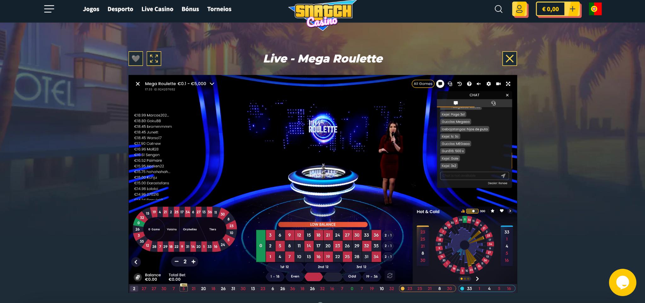 Snatch Casino Mega Roulette