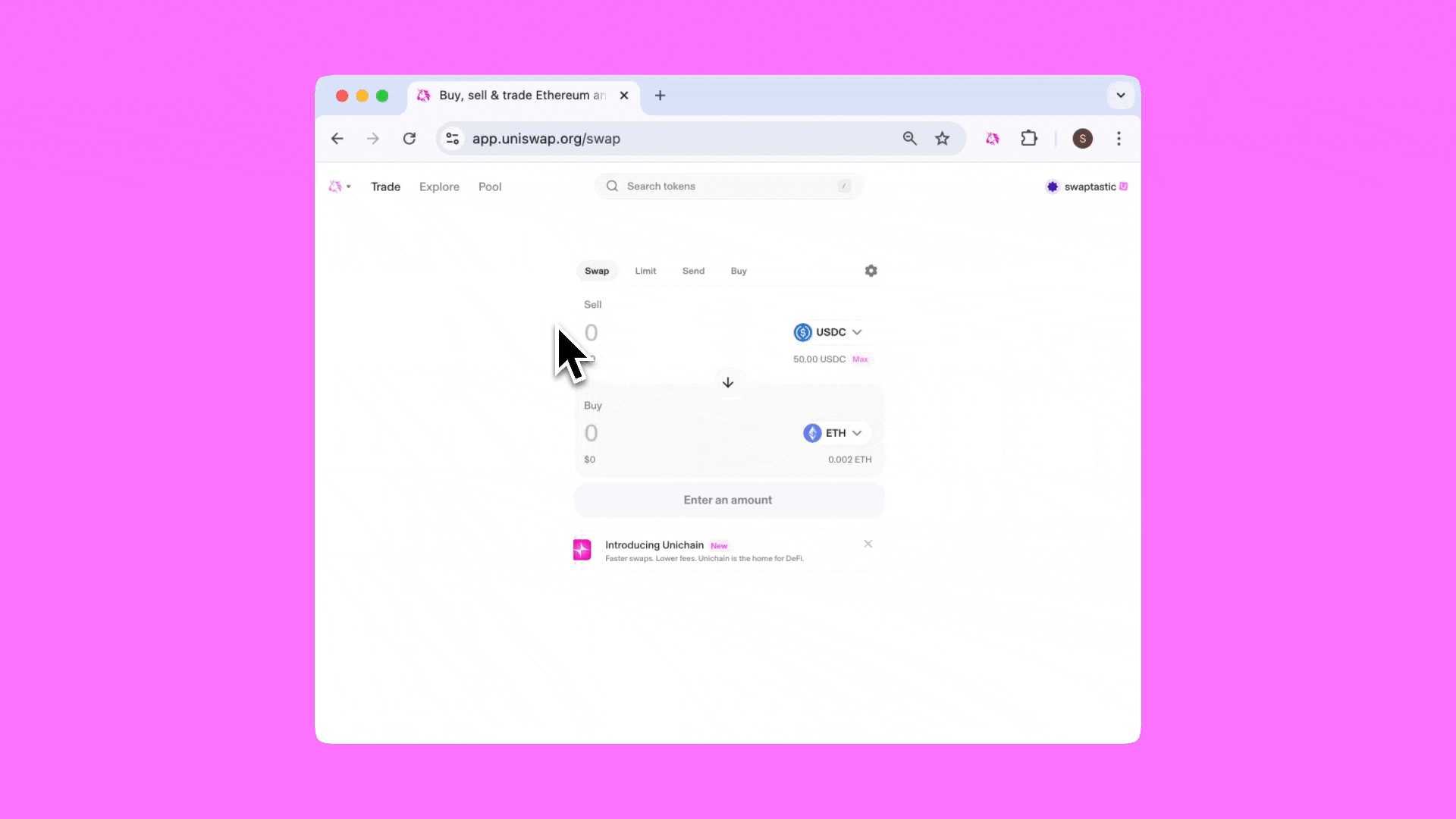How to Swap Crypto - Step 4 - Choose Amount to Swap