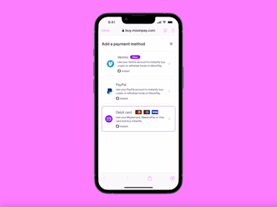 Pay with Venmo on Uniswap Web and Wallet (via MoonPay)