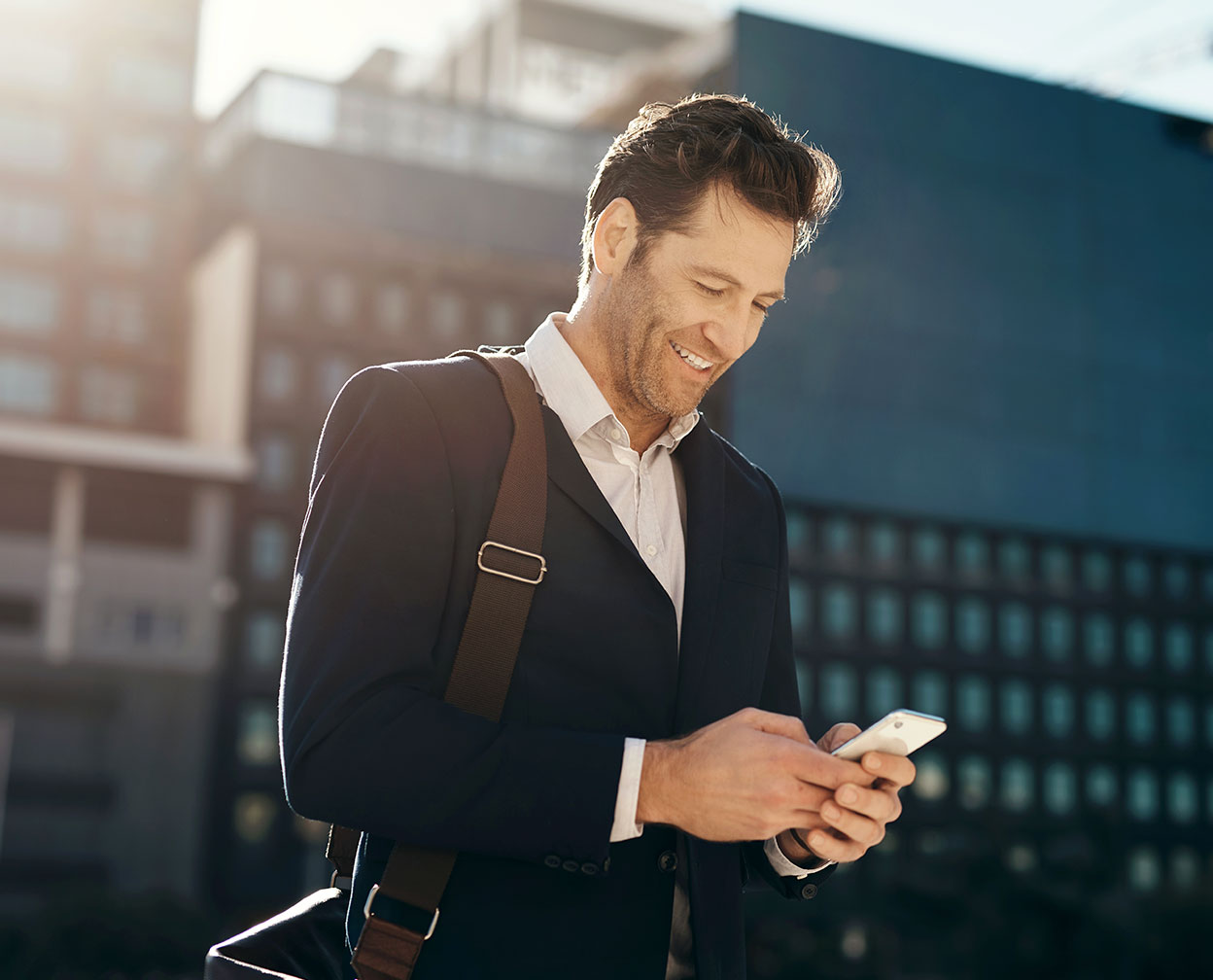 Man looking at phone
