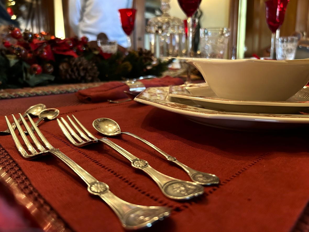 Dining room table silverware