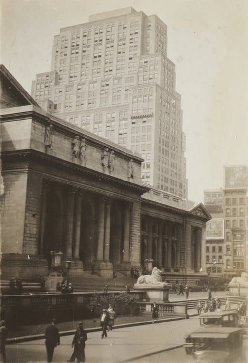 The New York Public Library's main branch at 5th and 42nd (Berenice Abbott)