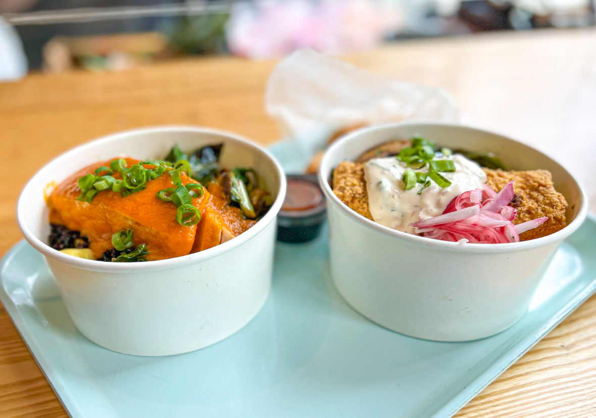 Two rice bowls from Fieldtrip in Harlem NYC