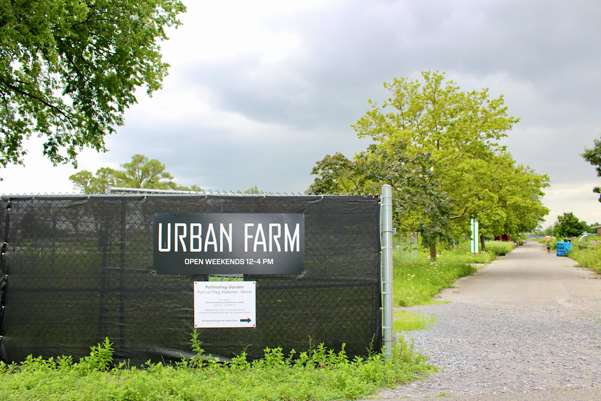 Sign at entrance to Urban Farm on Governor's Island