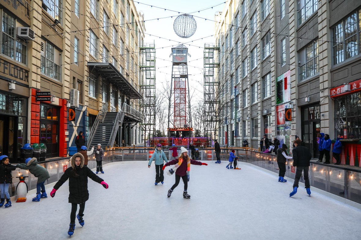 Ice skating at Industry City