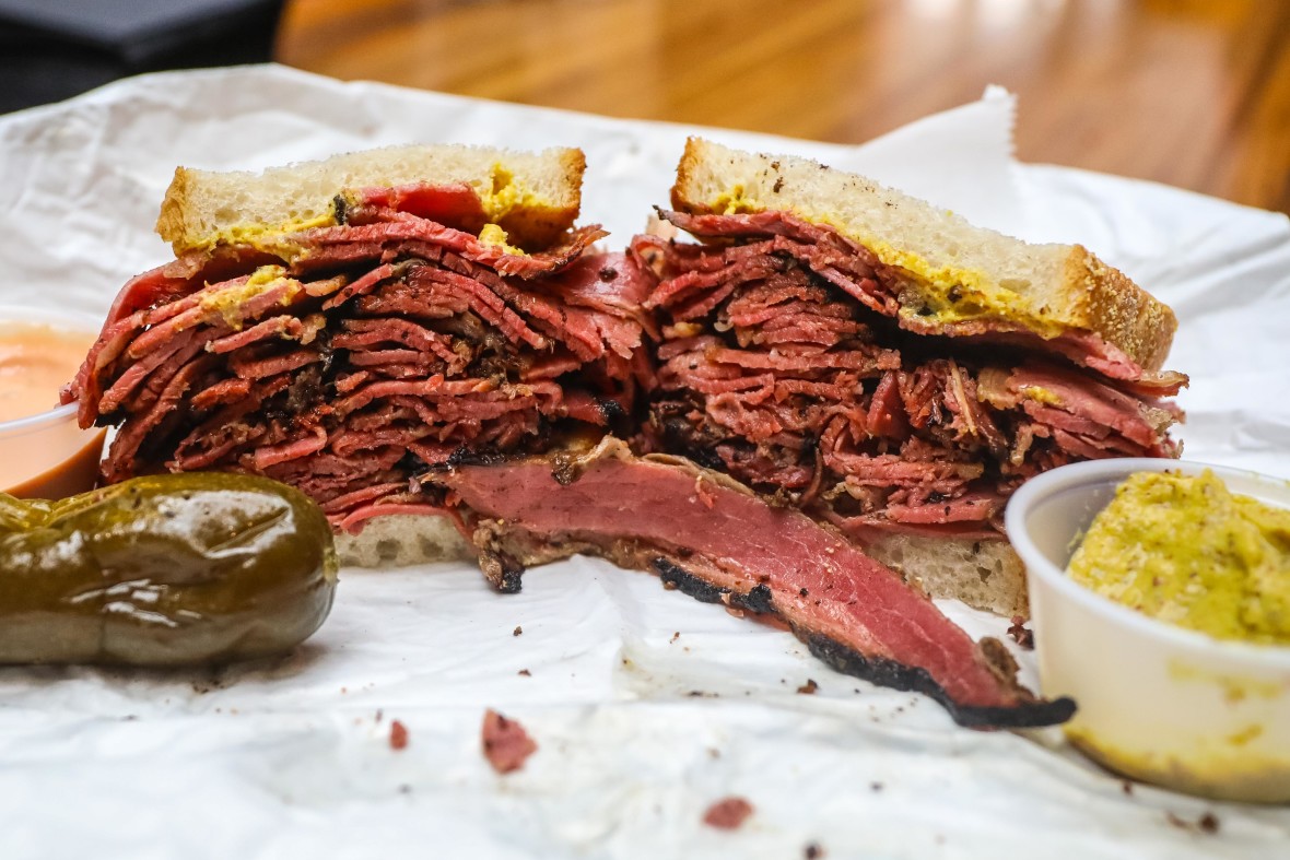  The jaw-stretching pastrami sandwich from the legendary Pastrami Queen (Scott Lynch)