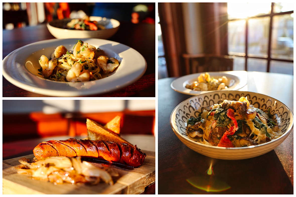 Three dishes from Hub & Spoke in Stratford, CT