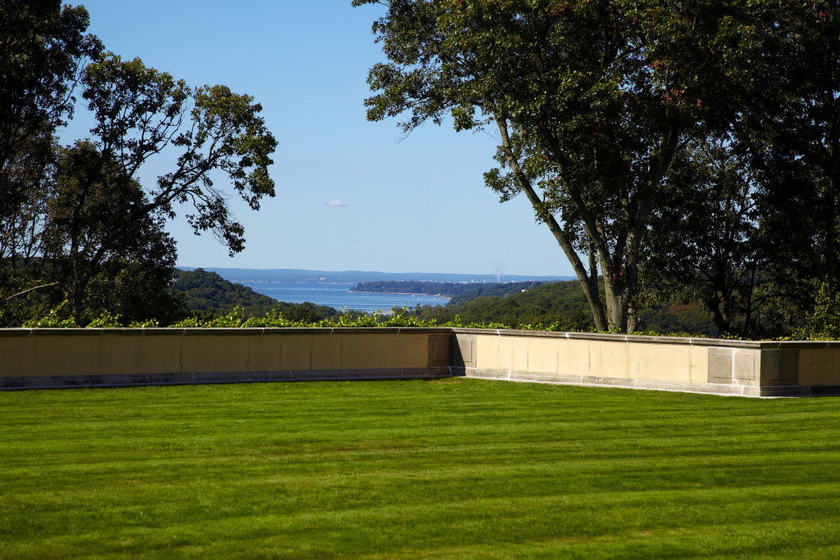 A view of the Long Island Sound from Oheka Castle