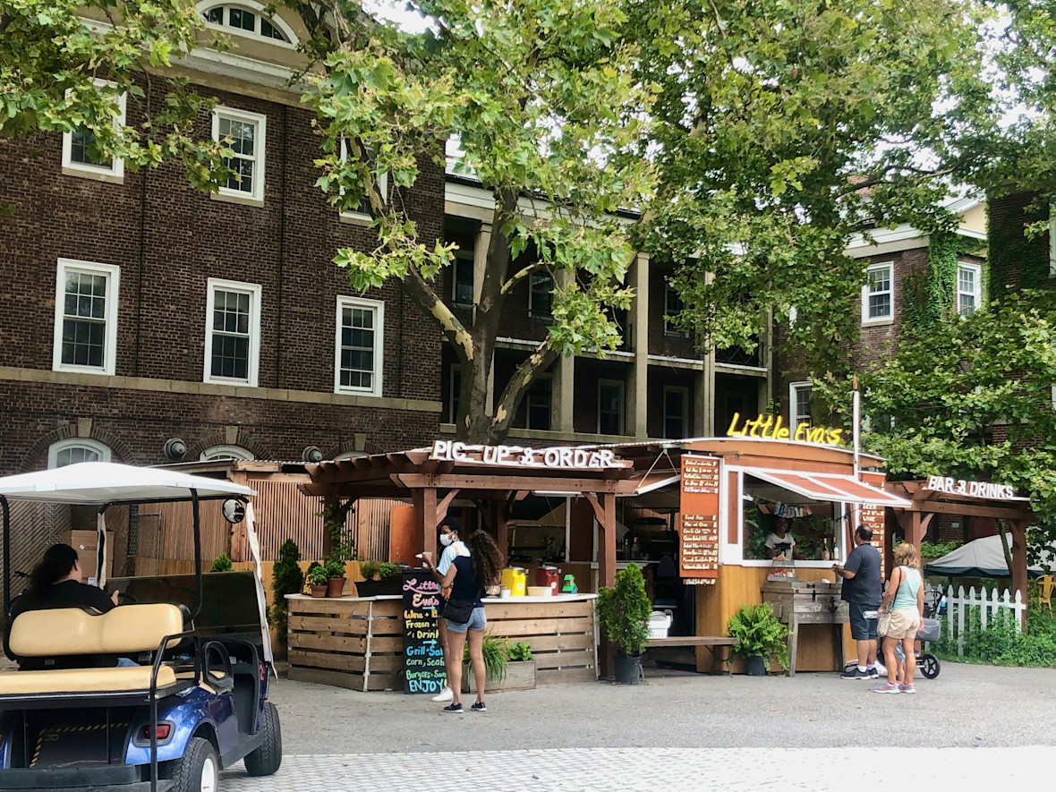 Liggett Terrace, home of Little Eva's, on Governors Island