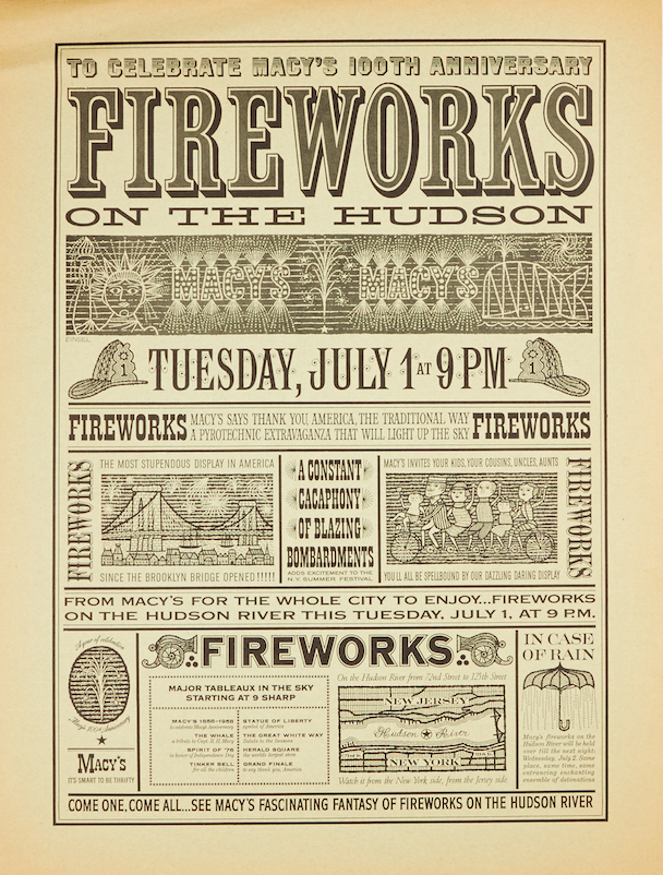 Macy's Fireworks 1958 ad