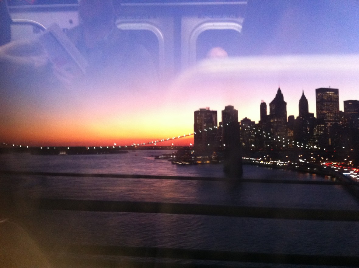 Subway sunset view