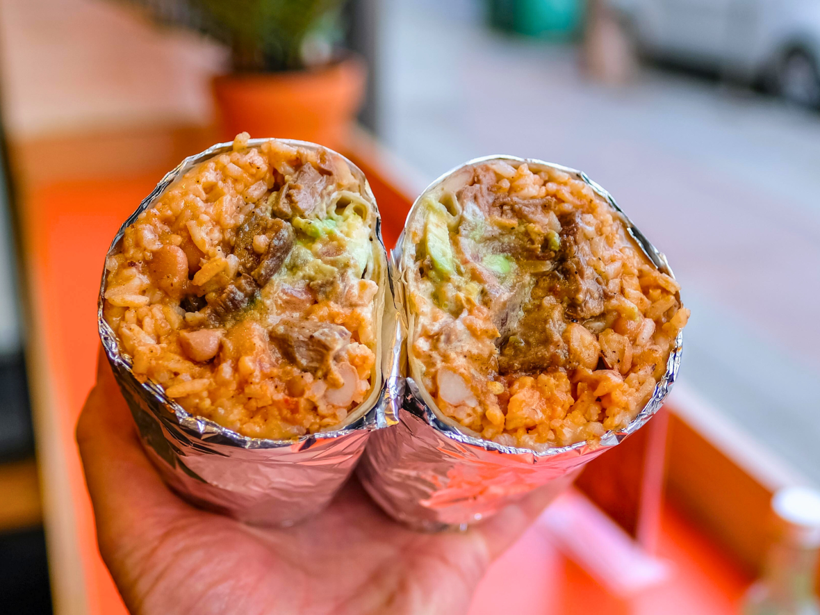 Carne asada burrito at Super Burrito 
