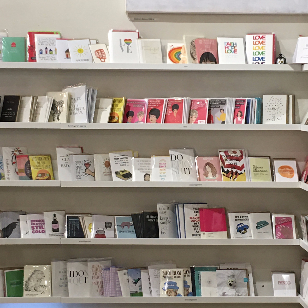Greeting cards for sale at Mellow Monkey