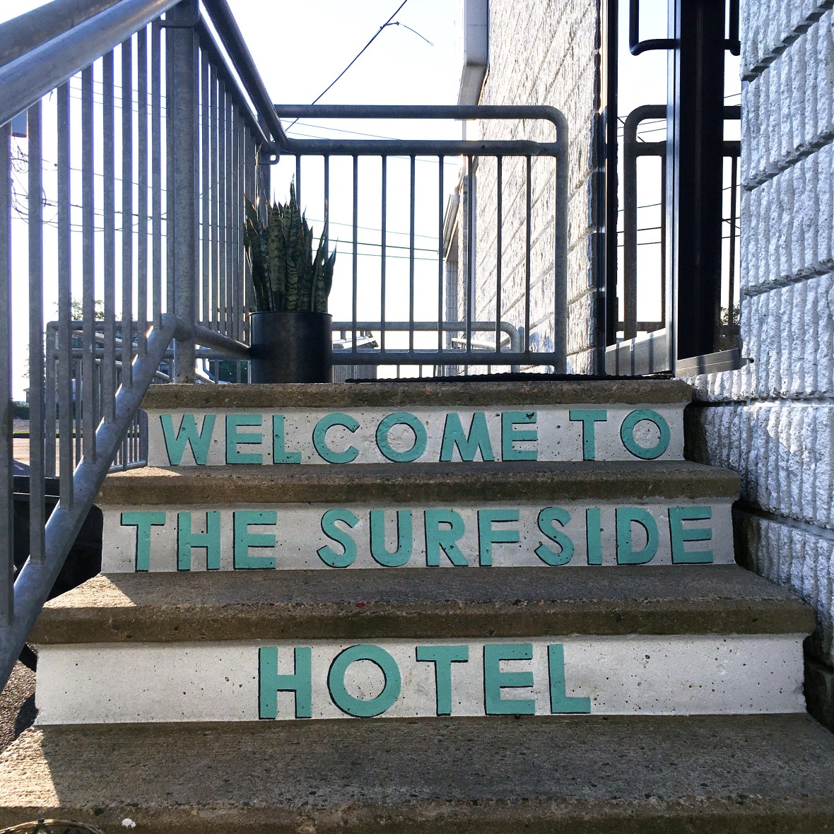 Painted stairs at Surfside Hotel in Stratford