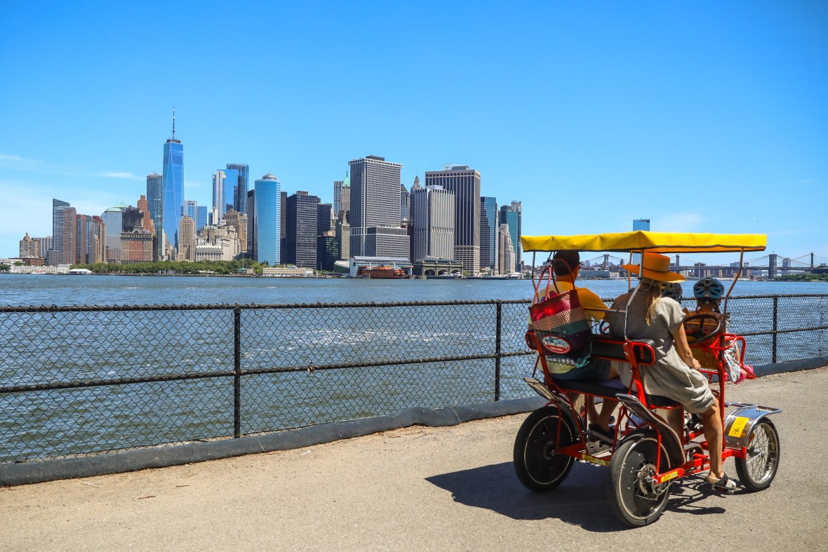 Pedal surrey on Governors Island