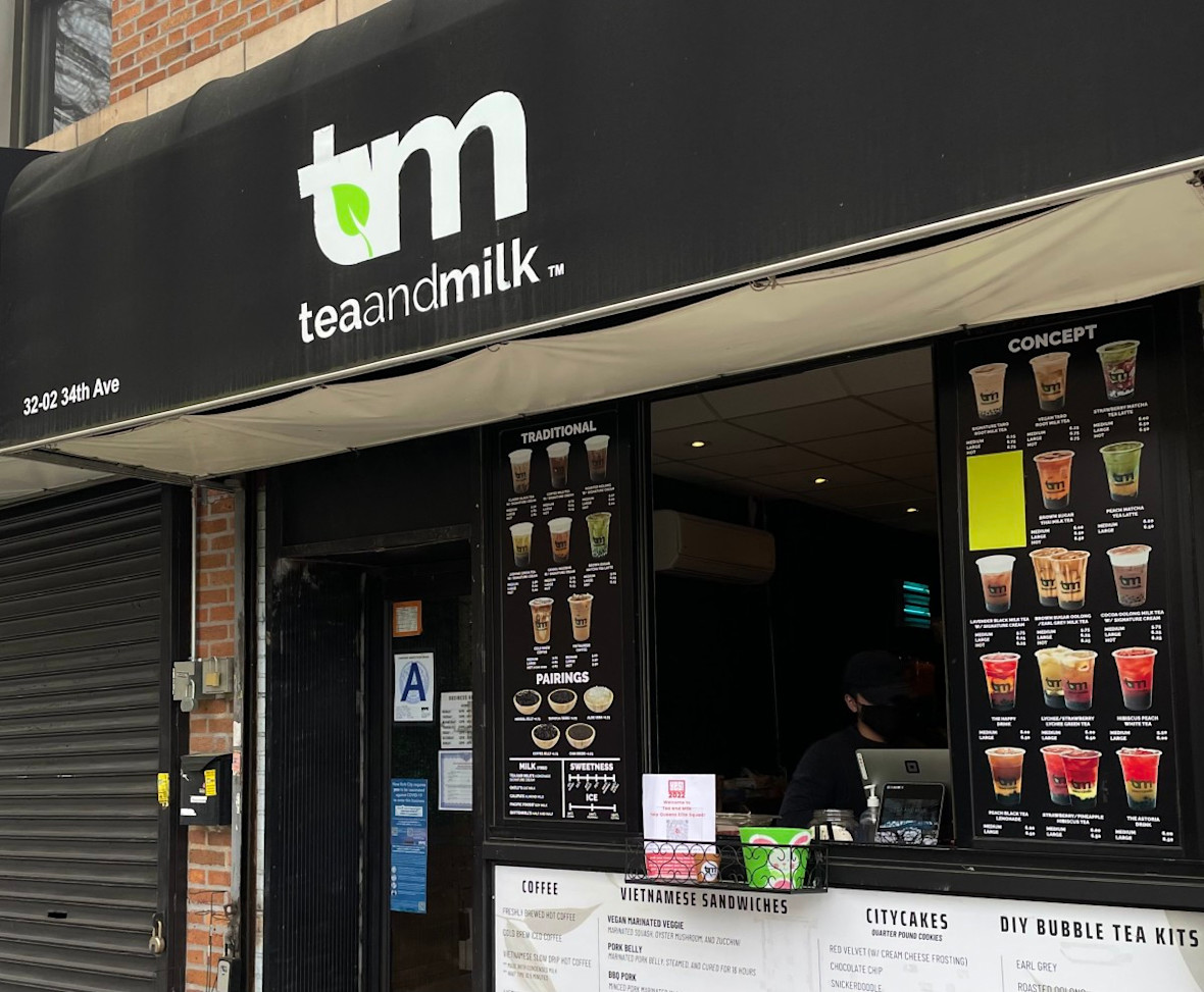 Exterior of Tea and Milk in Astoria, Queens