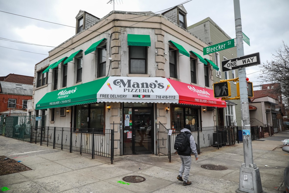 Mano's Pizzeria at Forest Avenue and Bleecker Street 