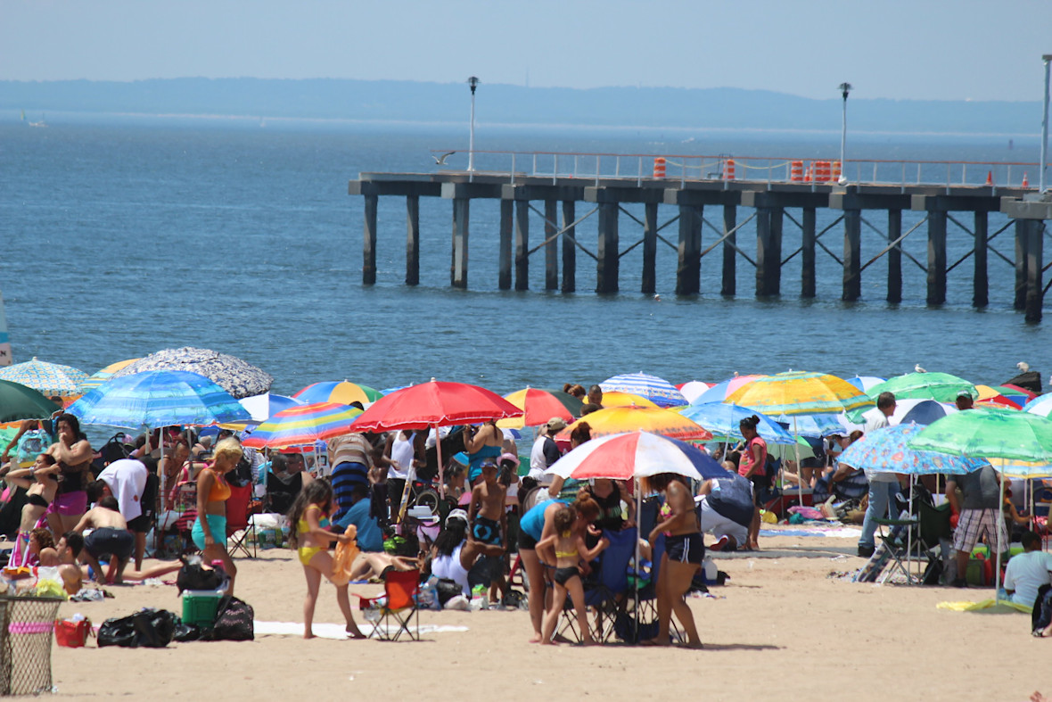 The beach at Coney Island